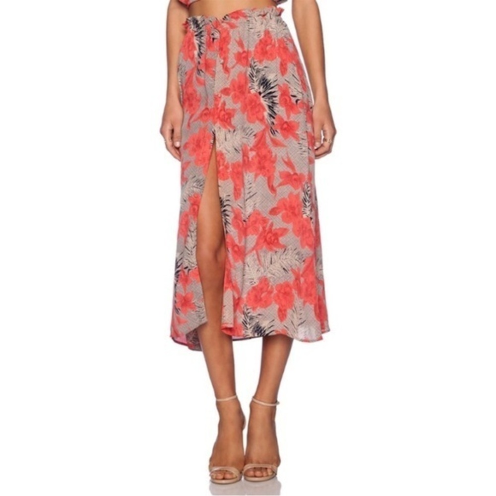 For Love and Lemons Mai Tai coral /tan Skirt Size XS